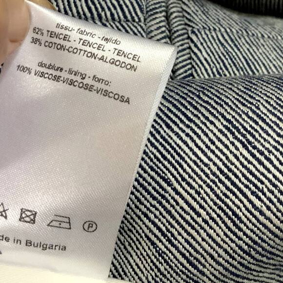 SANDRO Paris Women's Blue Blazer Size 40 Structured Suit Jacket V5902E US 8 - Picture 8 of 9